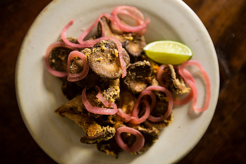 Masa battered mushrooms