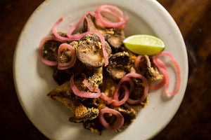 Masa battered mushrooms