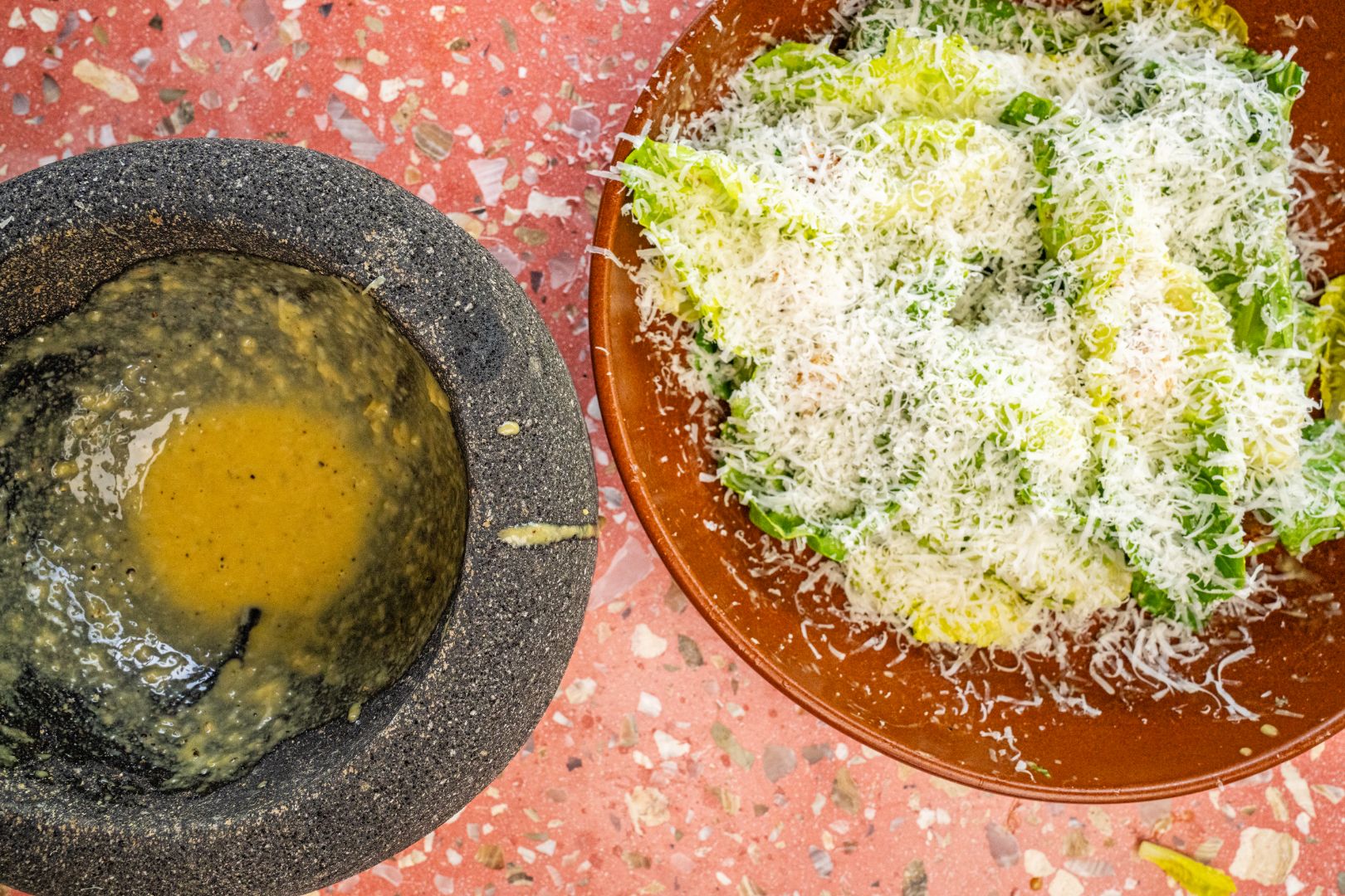 The Best Caesar Salad Starts in a Molcajete