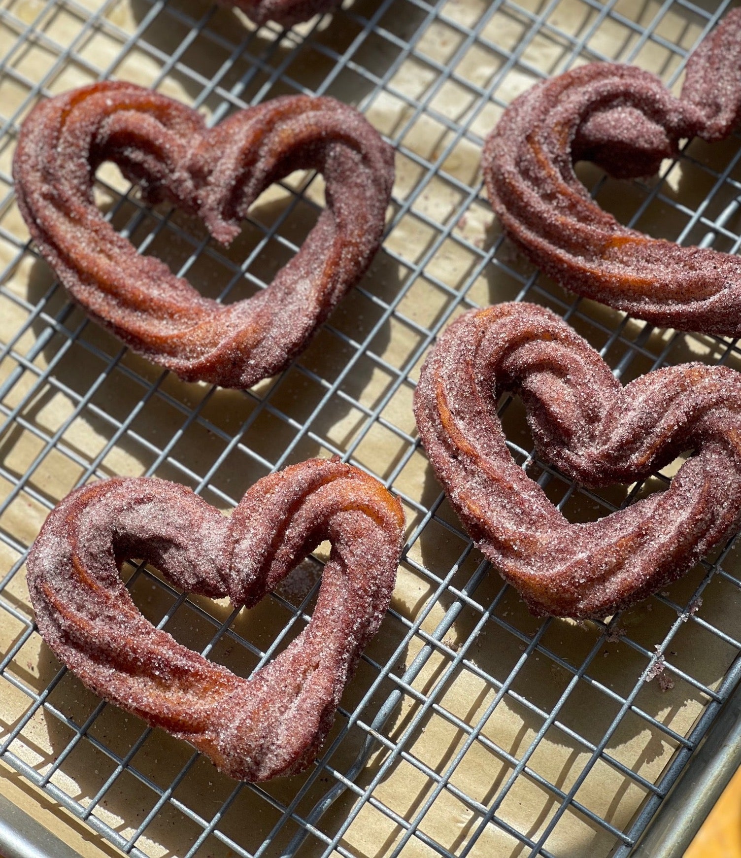 Masa Churros with Hibiscus Sugar