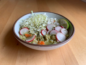 Receta vegetariana de pozole verde