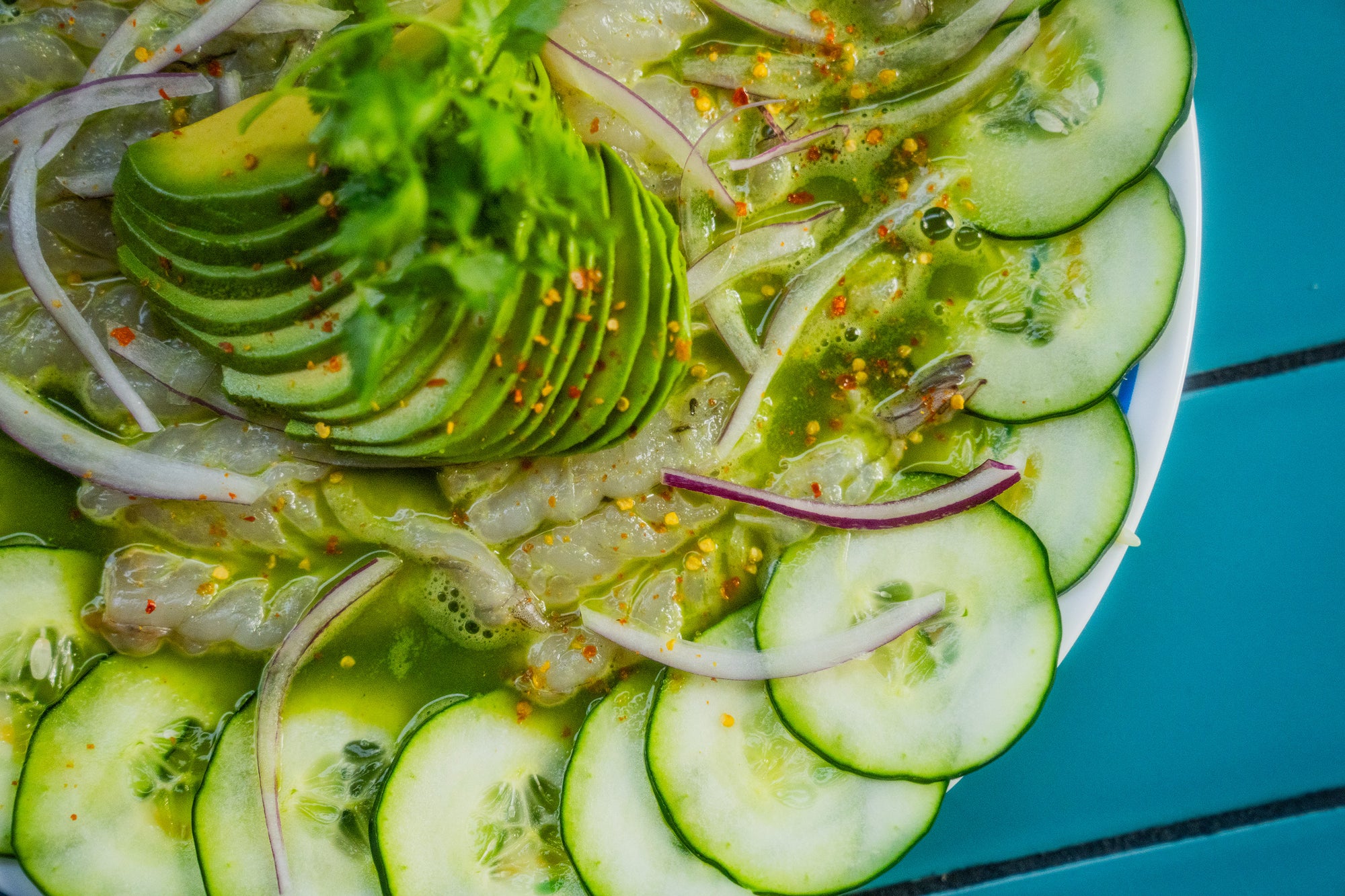 Plate of aguachile verde