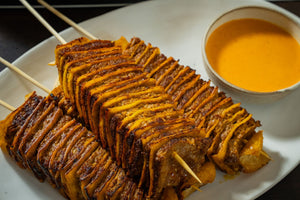 Chorizo tortilla skewers