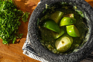 Molcajete with salsa cruda