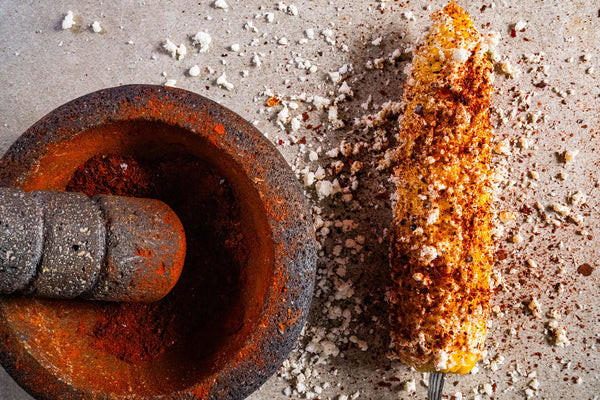 Elote with tajín