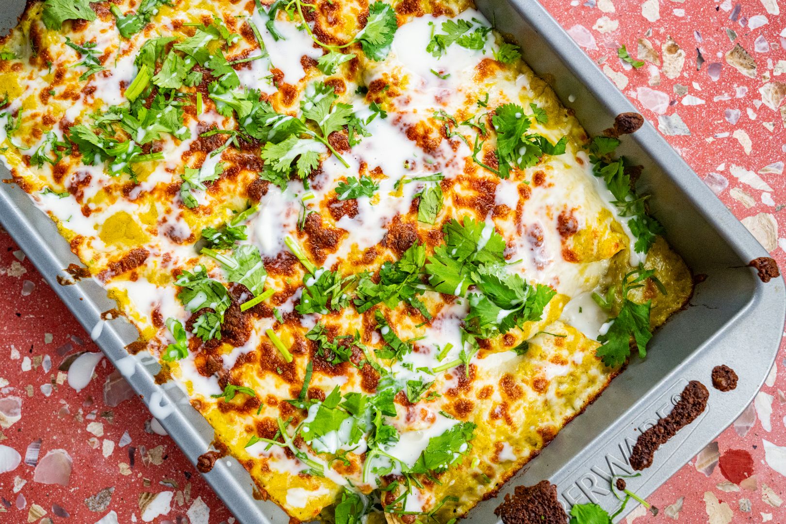 Baked enchiladas suizas