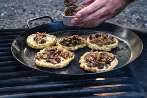 Sopes with Tinned Sardines, Beans, Corn and Salsa