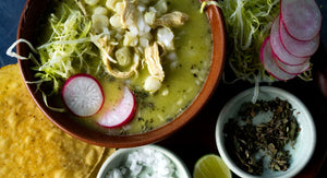 Bowl of pozole verde