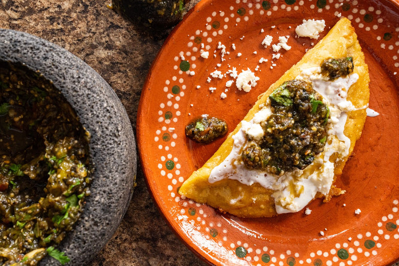 Crujientes quesadillas con salsa