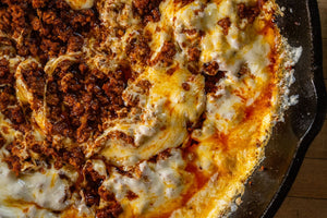 Choriqueso in a skillet