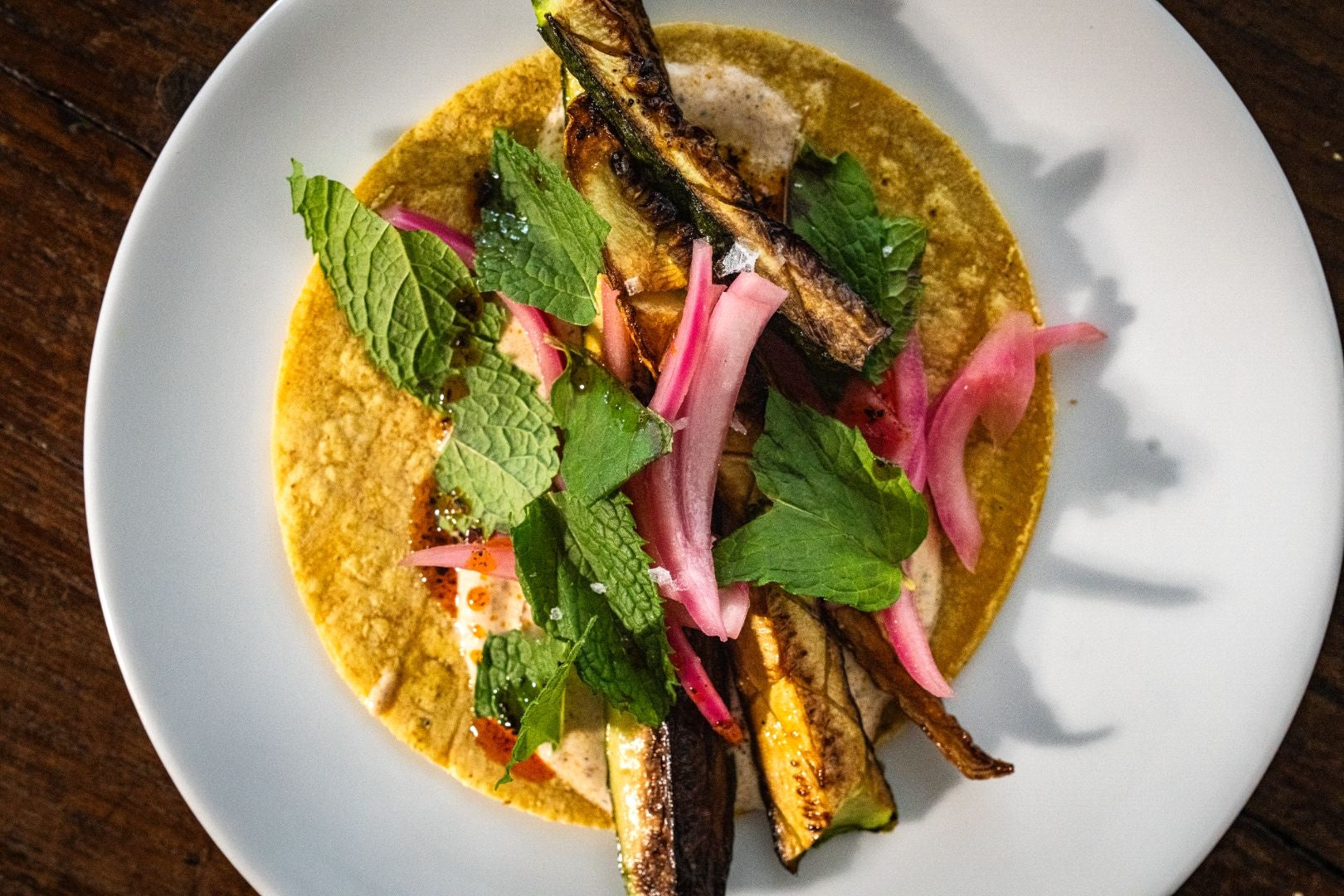 Crispy summer squash taco