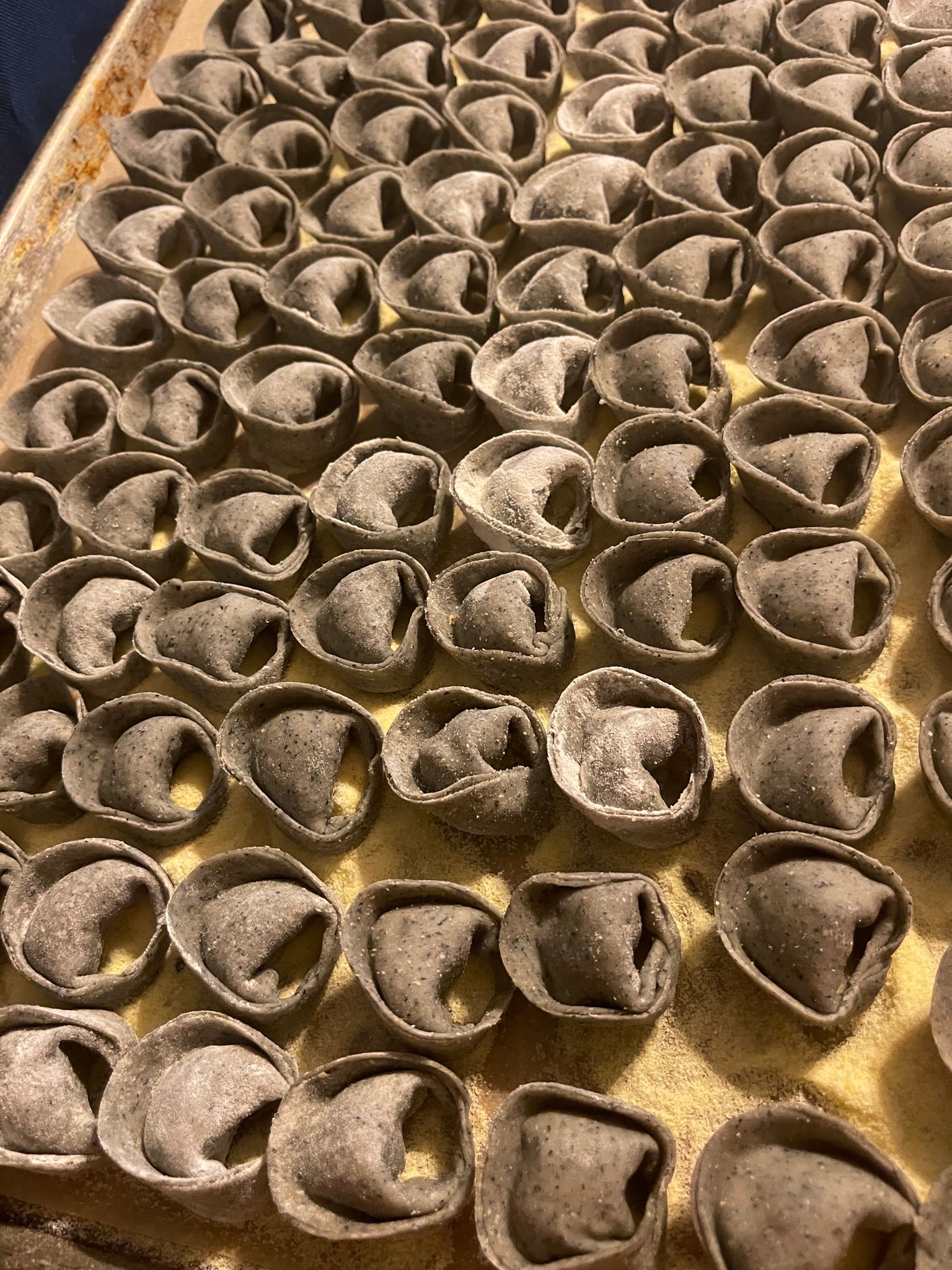 Blue masa pasta dough