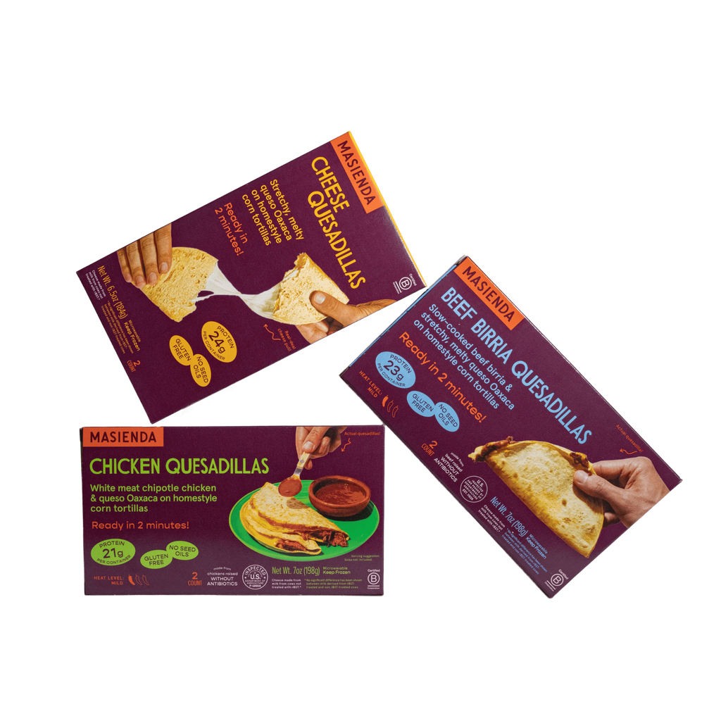 Three boxes of Masienda quesadillas