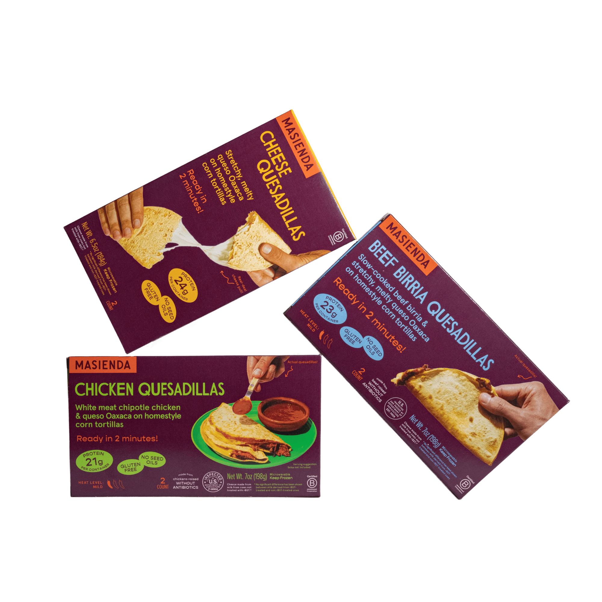 Three boxes of Masienda quesadillas