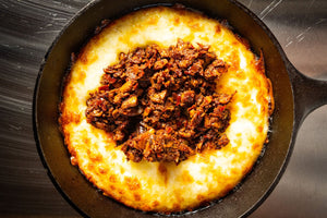 Queso fundido con champiñones al estilo chorizo